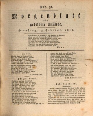 Morgenblatt für gebildete Stände Dienstag 5. Februar 1811