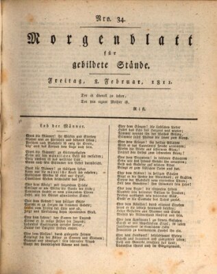 Morgenblatt für gebildete Stände Freitag 8. Februar 1811