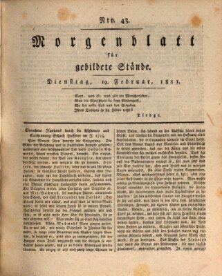 Morgenblatt für gebildete Stände Dienstag 19. Februar 1811