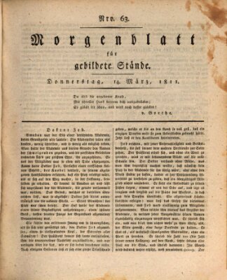 Morgenblatt für gebildete Stände Donnerstag 14. März 1811