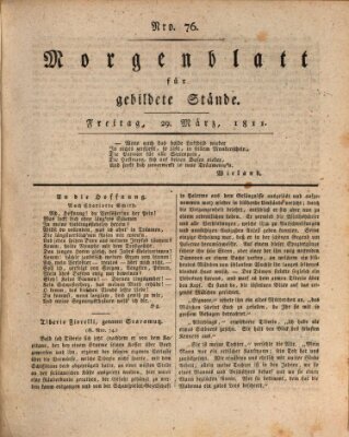 Morgenblatt für gebildete Stände Freitag 29. März 1811