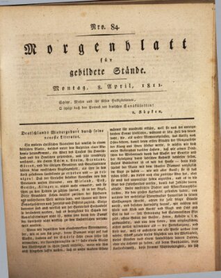 Morgenblatt für gebildete Stände Montag 8. April 1811