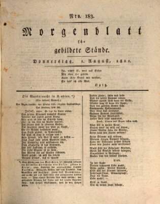 Morgenblatt für gebildete Stände Donnerstag 1. August 1811