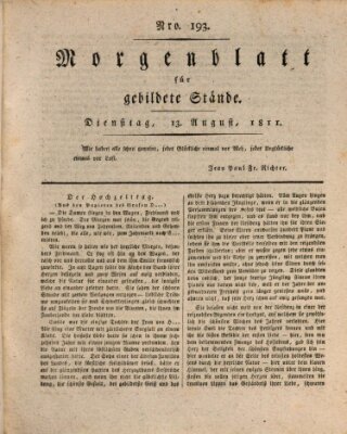 Morgenblatt für gebildete Stände Dienstag 13. August 1811