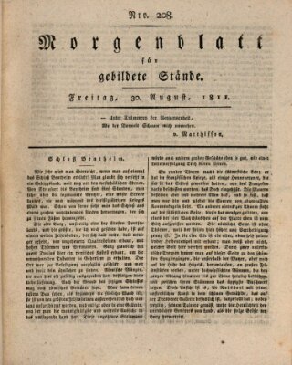 Morgenblatt für gebildete Stände Freitag 30. August 1811