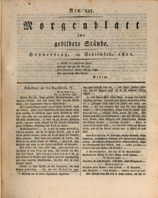 Morgenblatt für gebildete Stände Donnerstag 19. September 1811