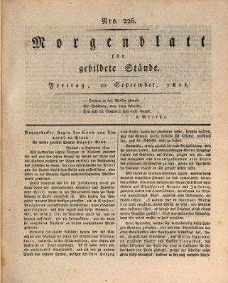 Morgenblatt für gebildete Stände Freitag 20. September 1811
