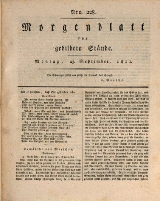 Morgenblatt für gebildete Stände Montag 23. September 1811