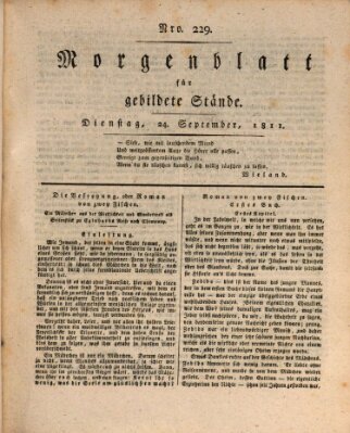 Morgenblatt für gebildete Stände Dienstag 24. September 1811