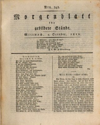 Morgenblatt für gebildete Stände Mittwoch 9. Oktober 1811