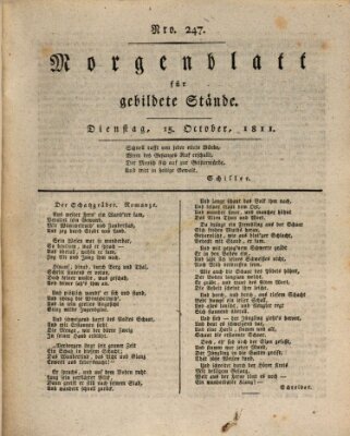 Morgenblatt für gebildete Stände Dienstag 15. Oktober 1811