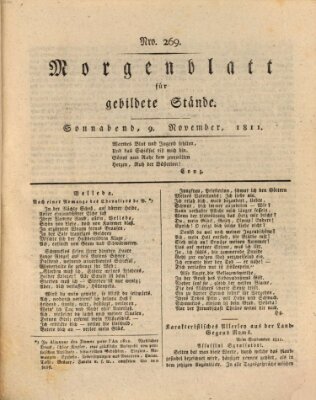 Morgenblatt für gebildete Stände Samstag 9. November 1811