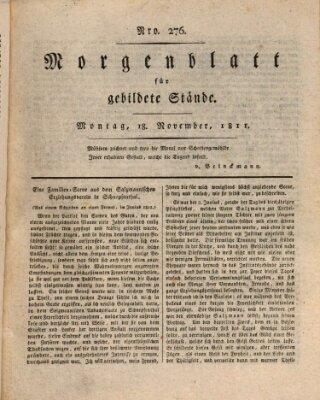 Morgenblatt für gebildete Stände Montag 18. November 1811