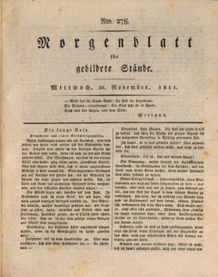 Morgenblatt für gebildete Stände Mittwoch 20. November 1811