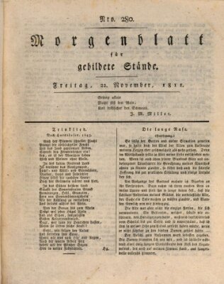 Morgenblatt für gebildete Stände Freitag 22. November 1811