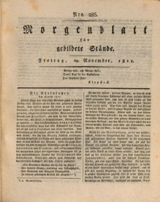 Morgenblatt für gebildete Stände Freitag 29. November 1811