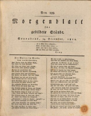 Morgenblatt für gebildete Stände Samstag 14. Dezember 1811