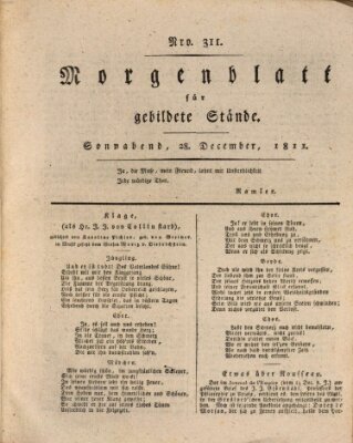 Morgenblatt für gebildete Stände Samstag 28. Dezember 1811