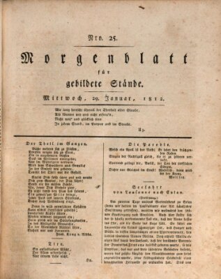 Morgenblatt für gebildete Stände Mittwoch 29. Januar 1812