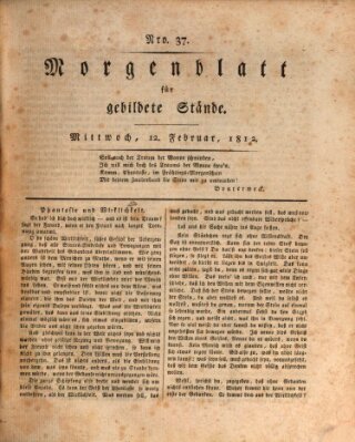 Morgenblatt für gebildete Stände Mittwoch 12. Februar 1812