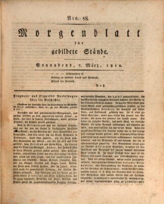 Morgenblatt für gebildete Stände Samstag 7. März 1812