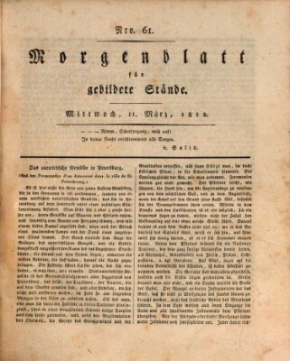 Morgenblatt für gebildete Stände Mittwoch 11. März 1812