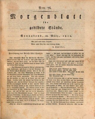 Morgenblatt für gebildete Stände Samstag 28. März 1812