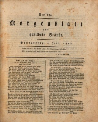 Morgenblatt für gebildete Stände Donnerstag 4. Juni 1812