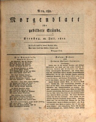 Morgenblatt für gebildete Stände Dienstag 28. Juli 1812