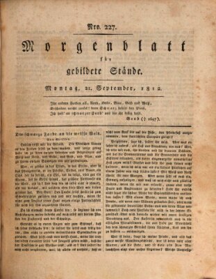 Morgenblatt für gebildete Stände Montag 21. September 1812