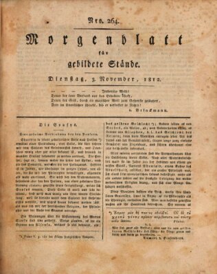 Morgenblatt für gebildete Stände Dienstag 3. November 1812