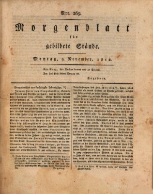 Morgenblatt für gebildete Stände Montag 9. November 1812