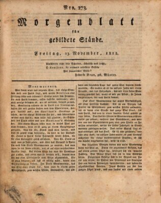 Morgenblatt für gebildete Stände Freitag 13. November 1812