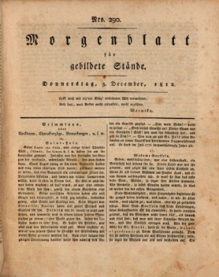 Morgenblatt für gebildete Stände Donnerstag 3. Dezember 1812