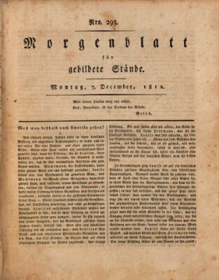 Morgenblatt für gebildete Stände Montag 7. Dezember 1812