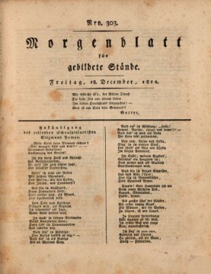 Morgenblatt für gebildete Stände Freitag 18. Dezember 1812