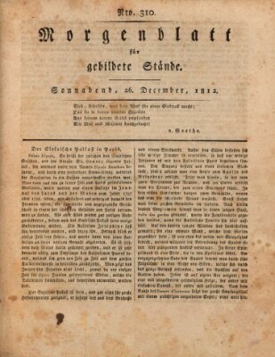 Morgenblatt für gebildete Stände Samstag 26. Dezember 1812