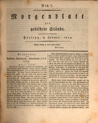 Morgenblatt für gebildete Stände Freitag 8. Januar 1813