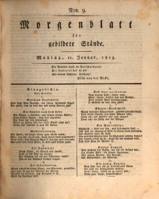 Morgenblatt für gebildete Stände Montag 11. Januar 1813