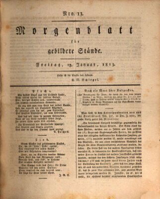 Morgenblatt für gebildete Stände Freitag 15. Januar 1813