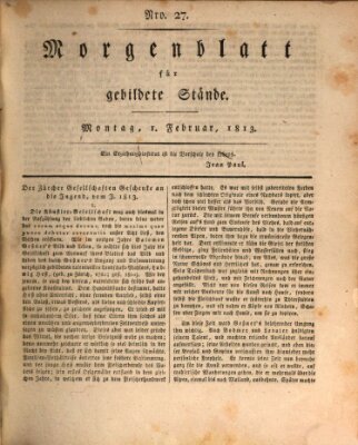 Morgenblatt für gebildete Stände Montag 1. Februar 1813