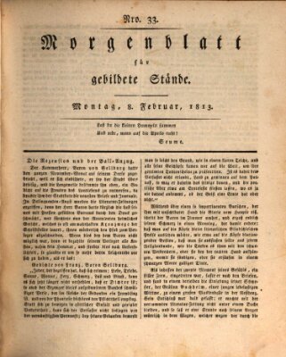 Morgenblatt für gebildete Stände Montag 8. Februar 1813