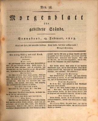 Morgenblatt für gebildete Stände Samstag 13. Februar 1813