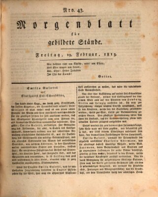 Morgenblatt für gebildete Stände Freitag 19. Februar 1813