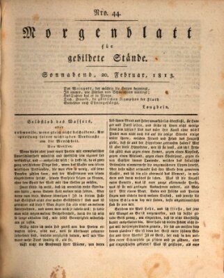 Morgenblatt für gebildete Stände Samstag 20. Februar 1813