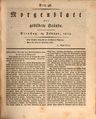 Morgenblatt für gebildete Stände Dienstag 23. Februar 1813