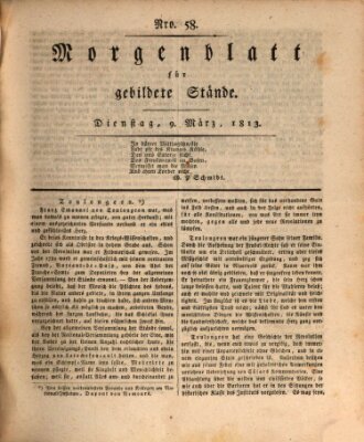 Morgenblatt für gebildete Stände Dienstag 9. März 1813