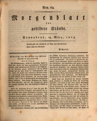 Morgenblatt für gebildete Stände Samstag 13. März 1813