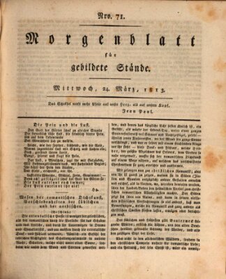 Morgenblatt für gebildete Stände Mittwoch 24. März 1813