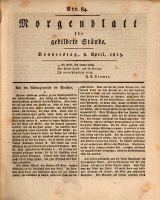 Morgenblatt für gebildete Stände Donnerstag 8. April 1813